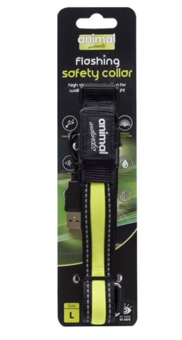 Flashing Safety Collar (Animal Instincts) - SnowPaw Store - Animal Instincts - Dog Collars, Leads, Belts